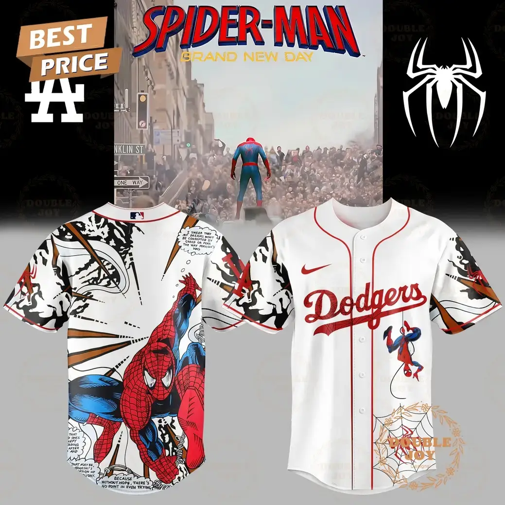 Los Angeles Dodgers x Spider Man - Brand New Day 2025 White Edition V6 Baseball Jersey Image