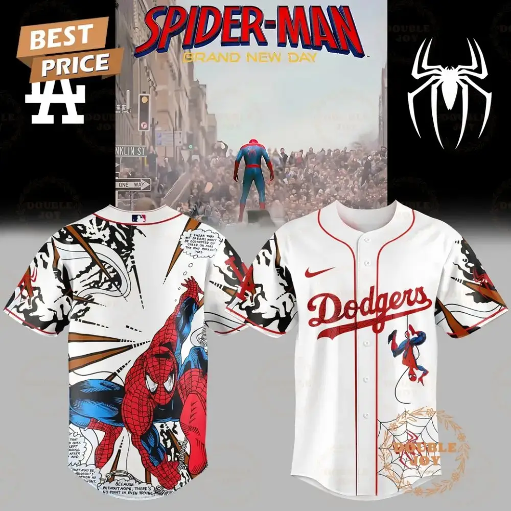 Los Angeles Dodgers X Spider Man - Brand New Day 2025 White Edition V6 Baseball Jersey Image