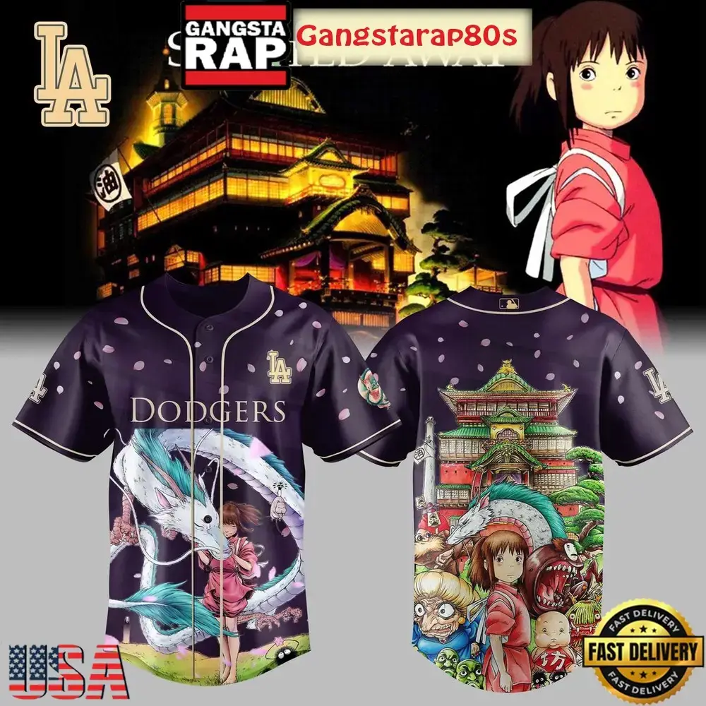 Los Angeles Dodgers x Spirited Away Studio Ghibli 2025 Baseball Jersey Shirt Image