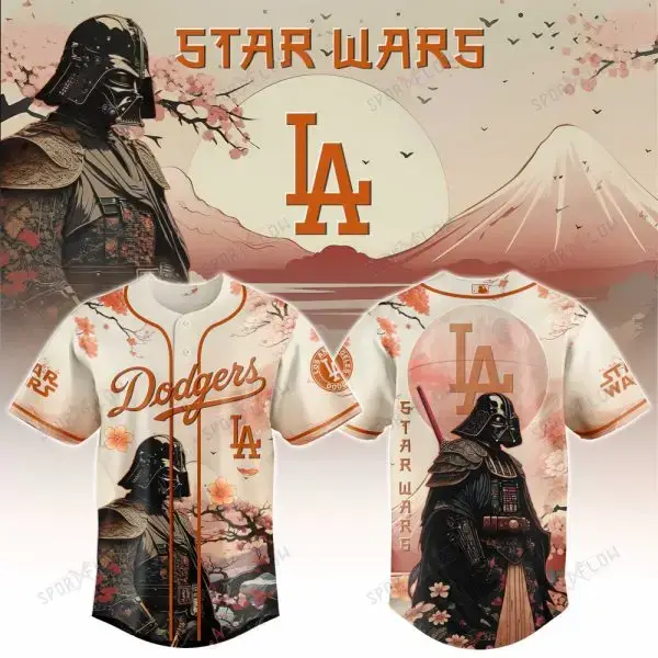 Los Angeles Dodgers X Star Wars Darth Vader Samurai Lord Baseball Jersey Image