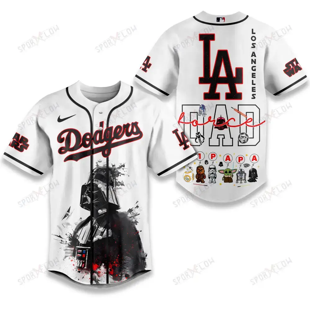 Los Angeles Dodgers X Star Wars The Force Dad Father'S Day Baseball Jersey Image