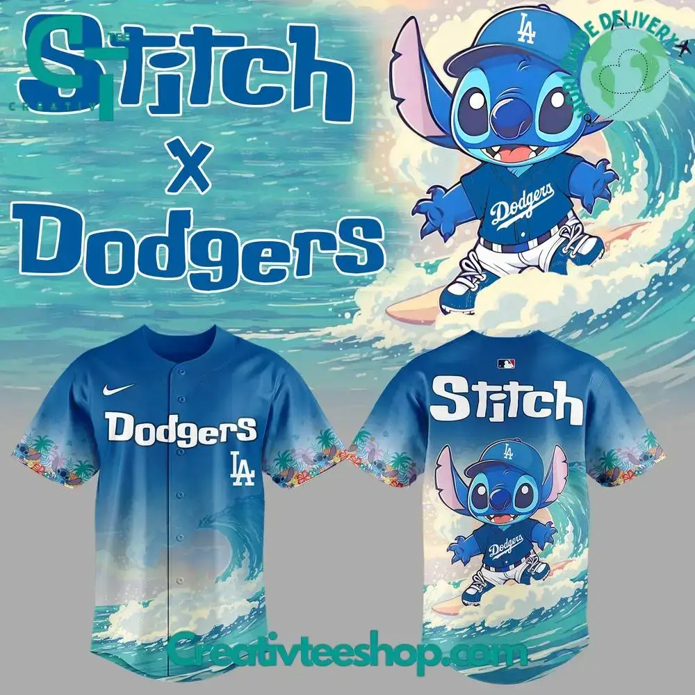 Los Angeles Dodgers X Stitch Surfing Special Baseball Jersey Image