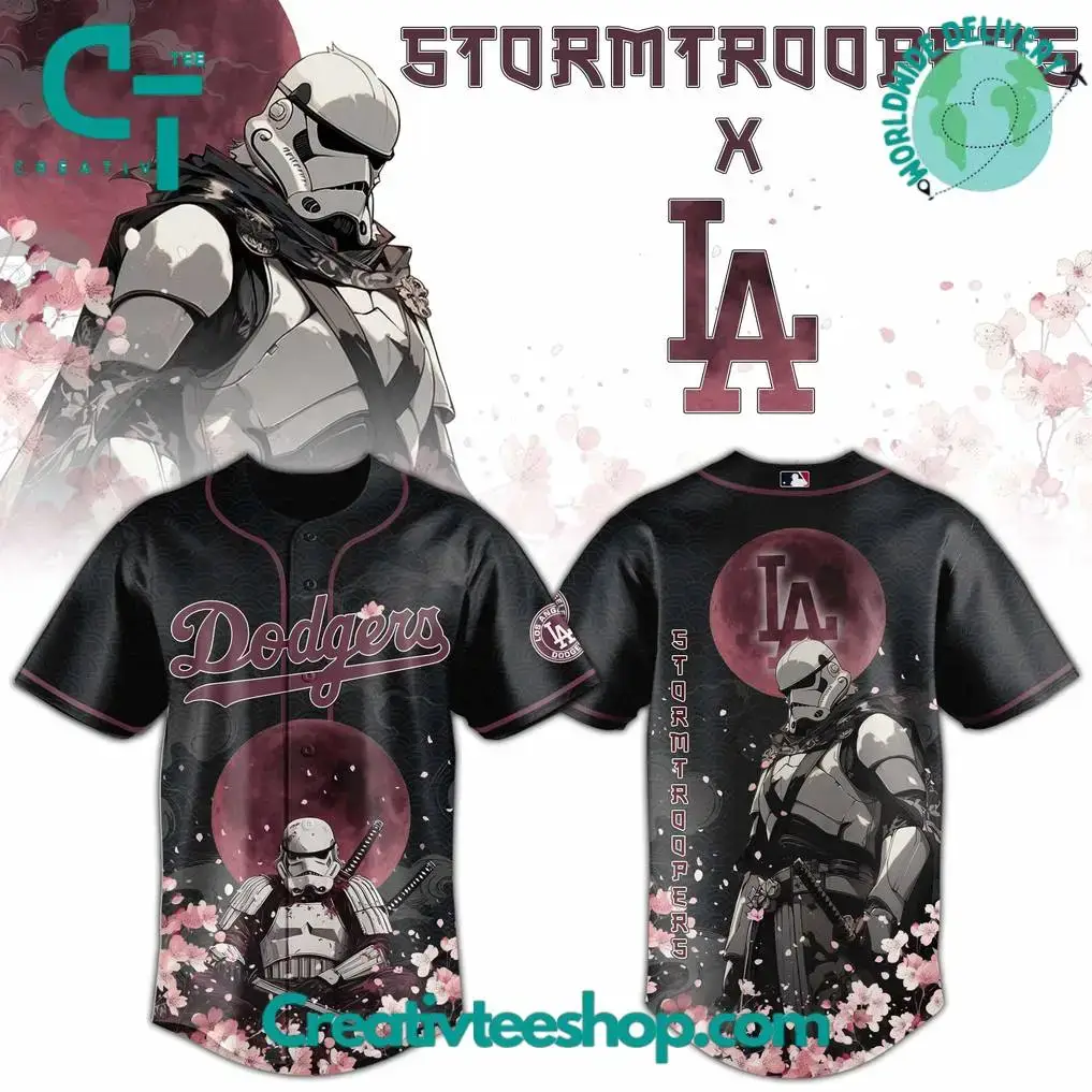 Los Angeles Dodgers X Stormtroopers 2025 Japan Edition Baseball Jersey Image