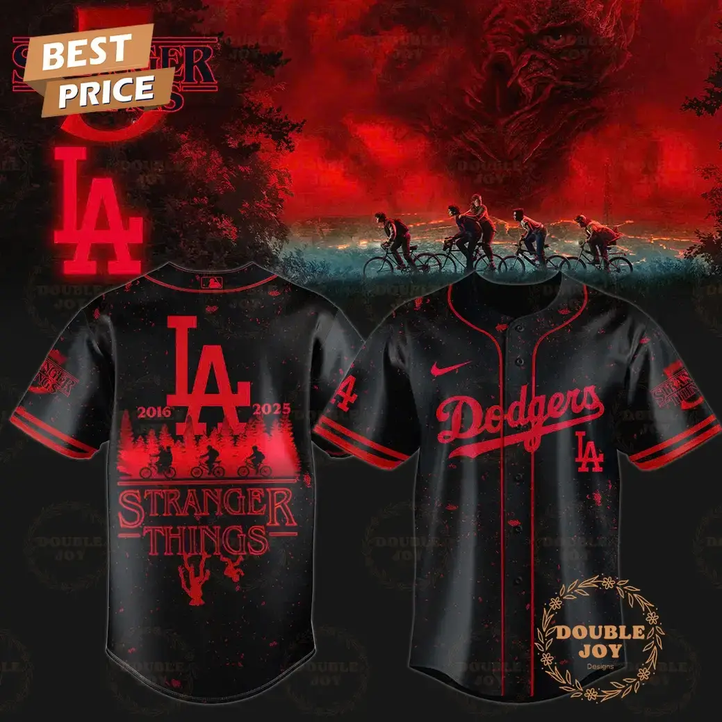 Los Angeles Dodgers x Stranger Things Special Edition Baseball Jersey Image
