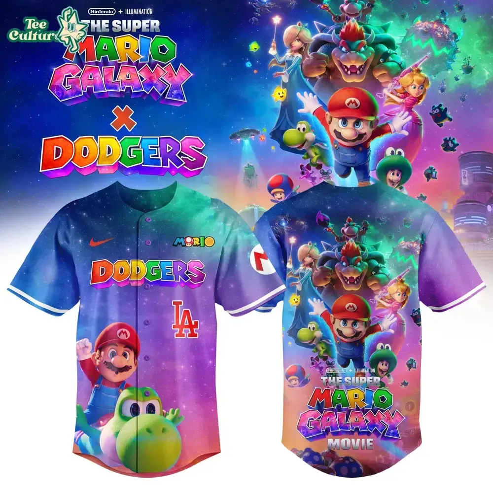 Los Angeles Dodgers x Super Mario Galaxy 2026 Limited Edition Baseball Jersey Image
