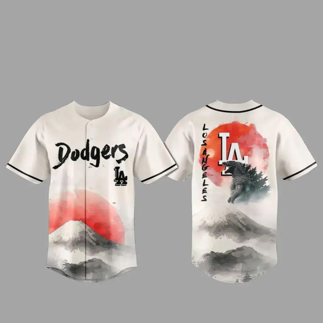 Los Angeles Dodgers x The Godzilla Kaiju Baseball Jersey Image