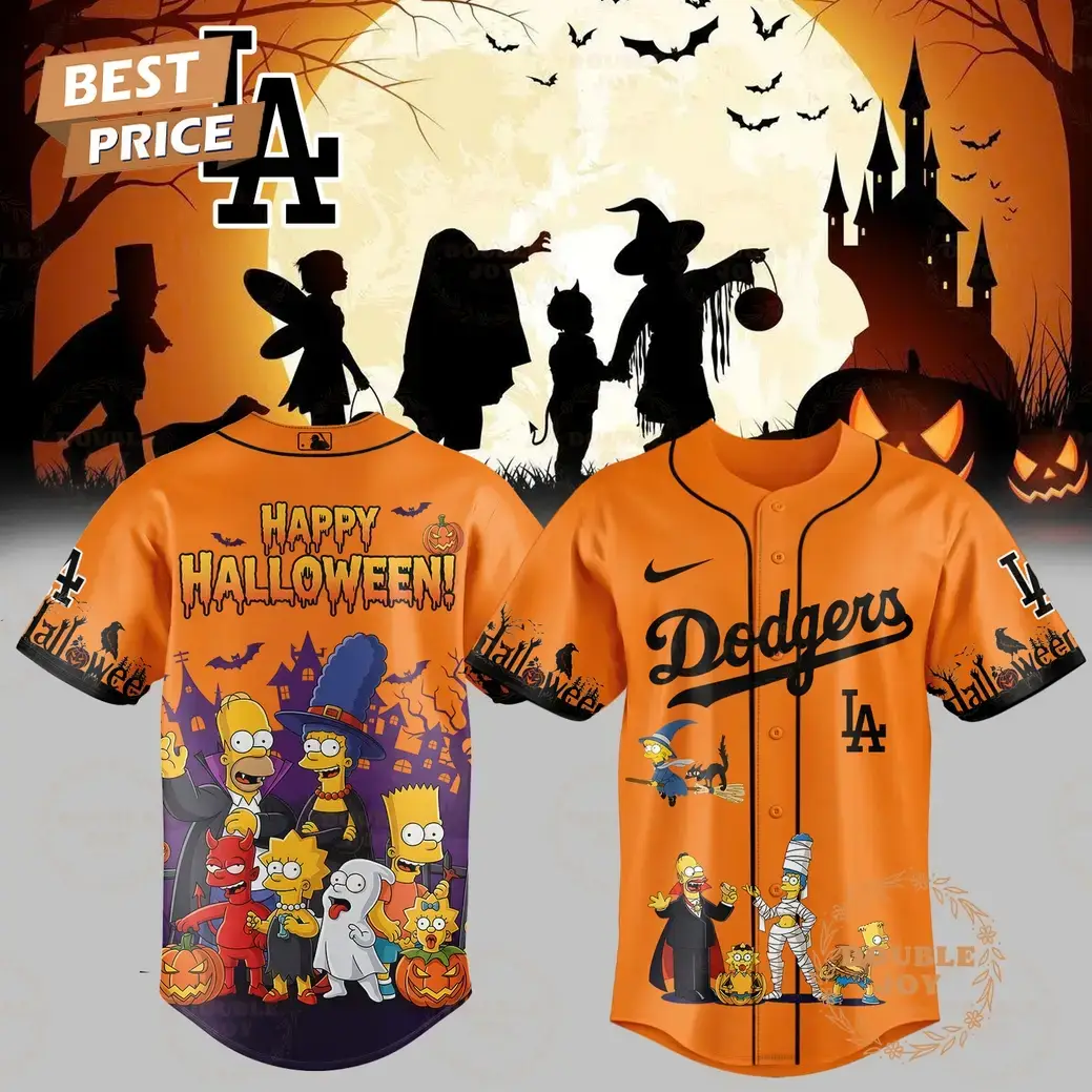 Los Angeles Dodgers x The Simpsons - Halloween Edition Baseball Jersey Image