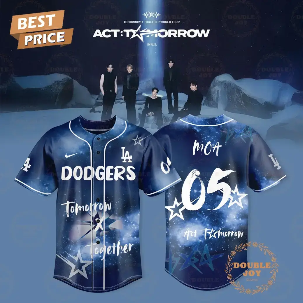 Los Angeles Dodgers x TOGETHER World Tour ACT:TOMORROW Limited Edition Baseball Jersey Image