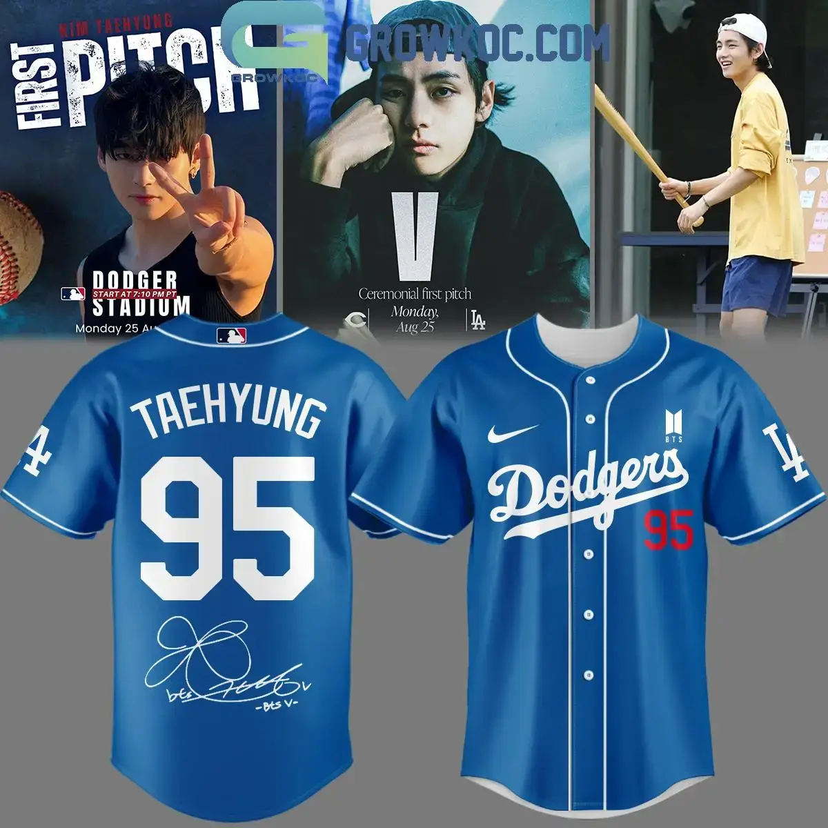 Los Angeles Dodgers x V Taehyung 95 Jersey Image