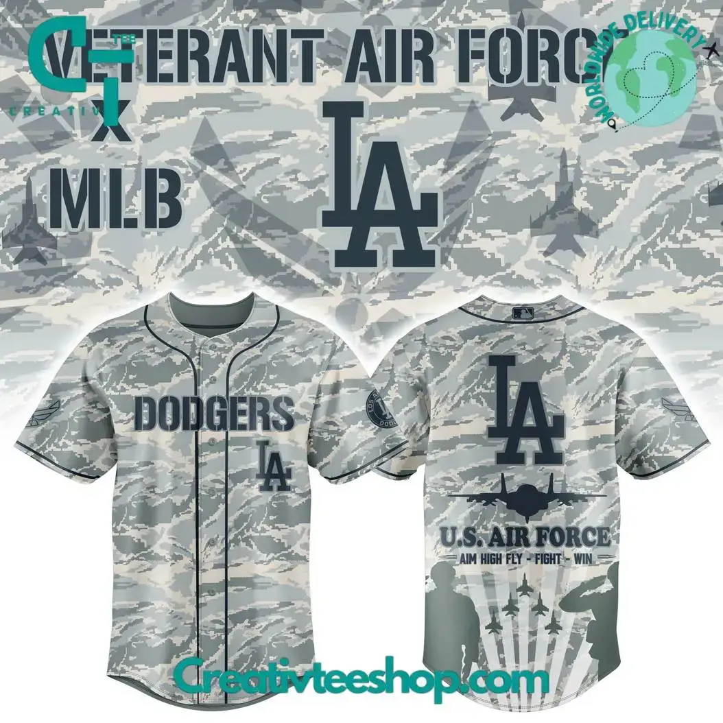 Los Angeles Dodgers X Veteran Us Air Force Special Baseball Jersey Image