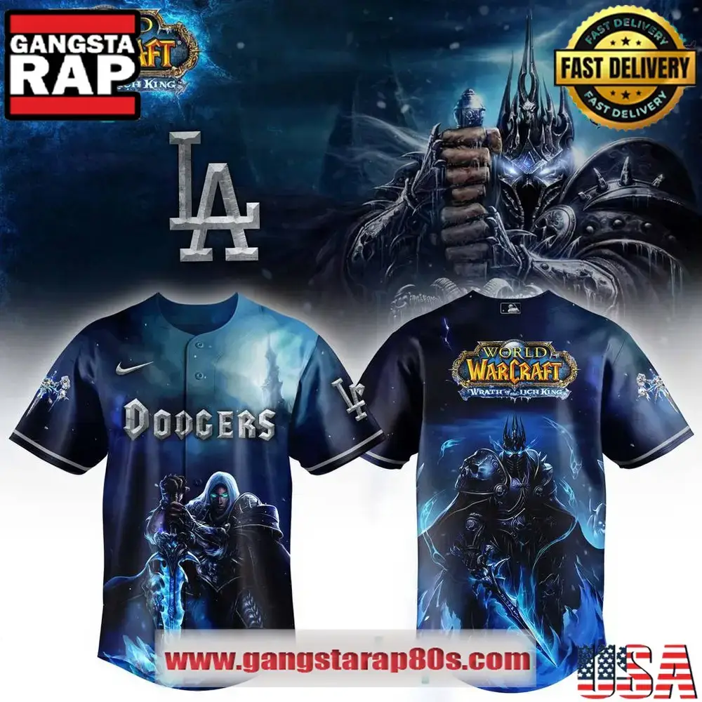 Los Angeles Dodgers x Warcraft Wrath of the Lich King Baseball Jersey Shirt Image