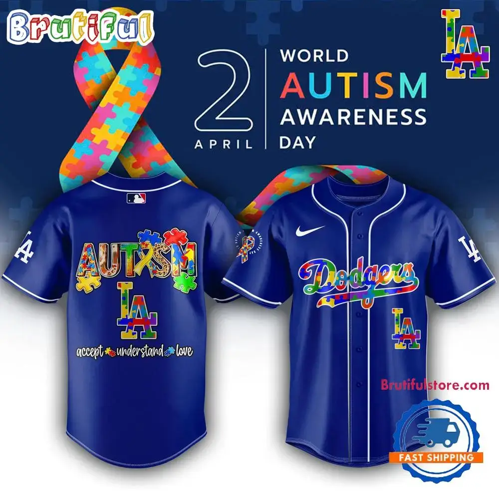 Los Angeles Dodgers x World Autism Awareness Day 2025 Baseball Jersey Image
