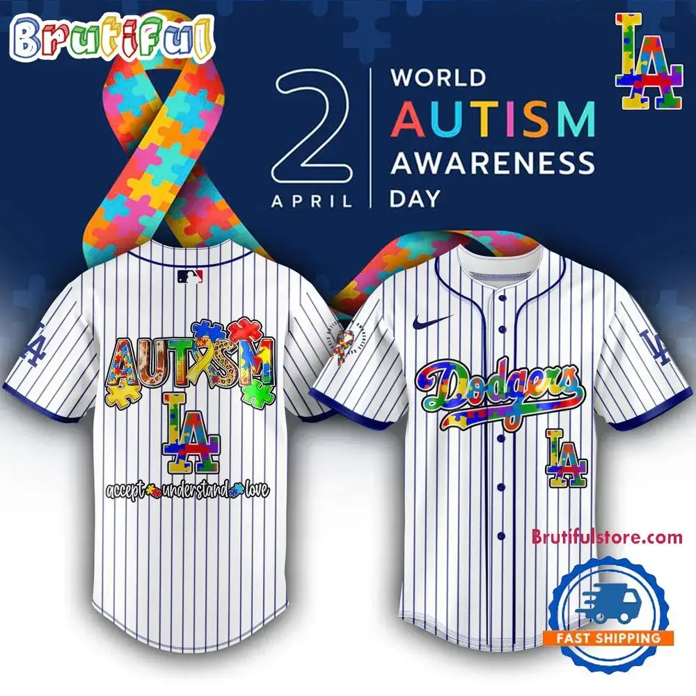 Los Angeles Dodgers X World Autism Awareness Day 2025 Design Jersey Shirt Image