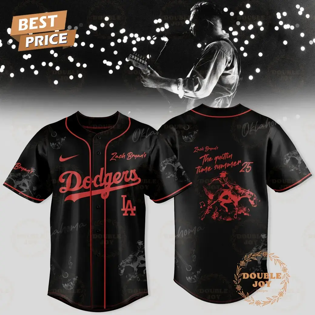 Los Angeles Dodgers x Zach Bryan's 2025 The Quittin Time Summer Limited Edition Baseball Jersey Image