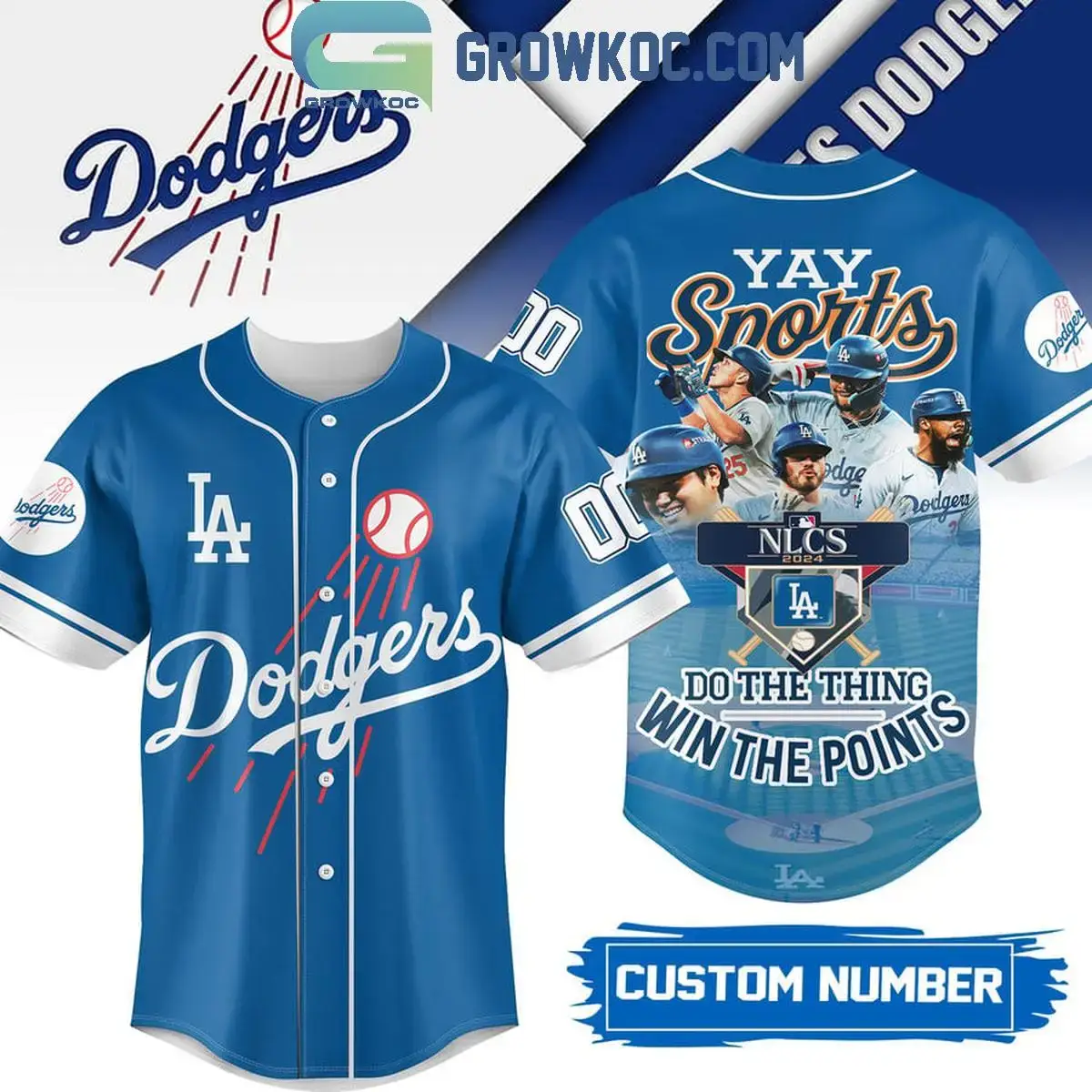Los Angeles Dodgers Yay Sports NLCS 2024 Champions Personalized Baseball Jersey Image