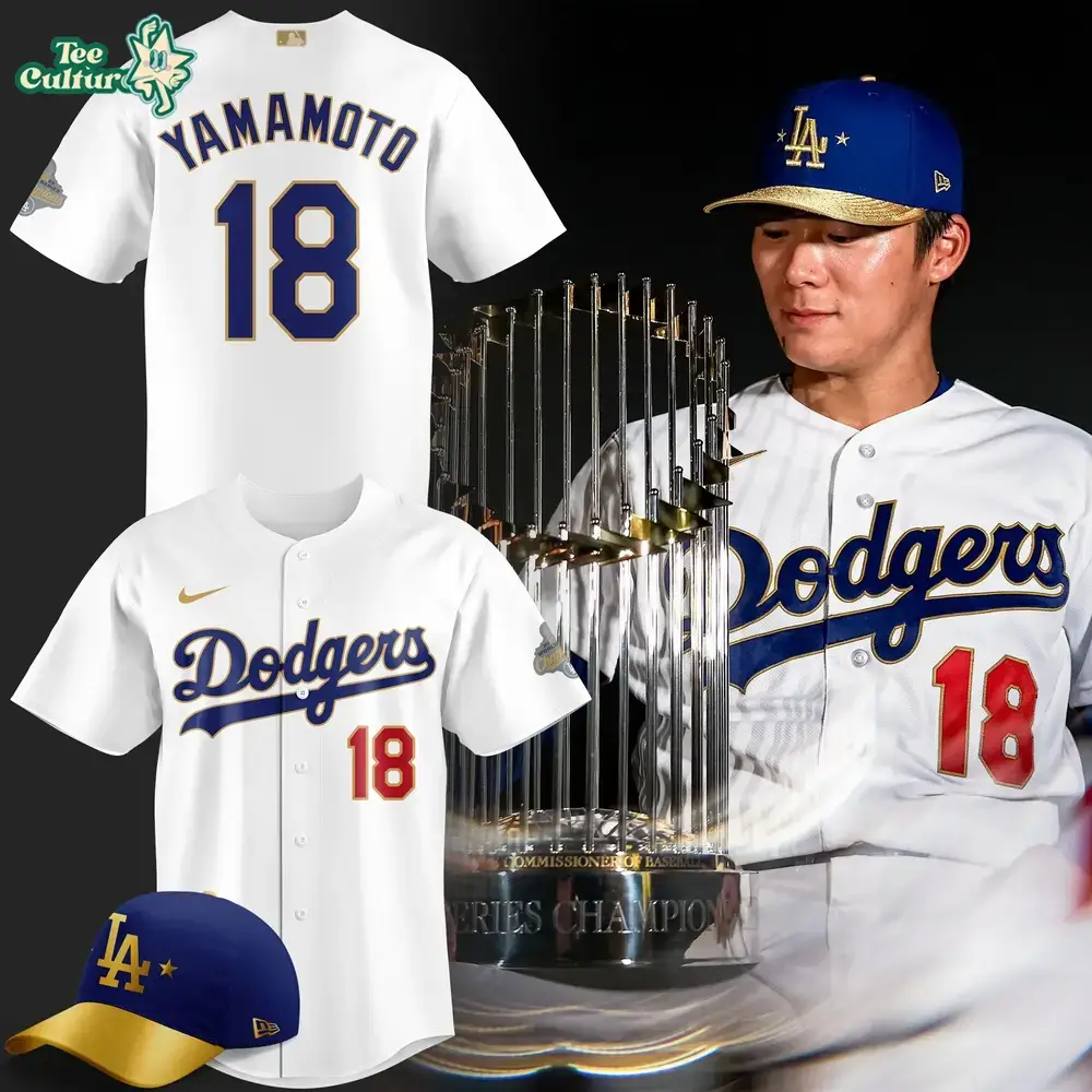 Los Angeles Dodgers Yoshinobu Yamamoto Nike White Gold Collection Authentic Jersey 2026 Image