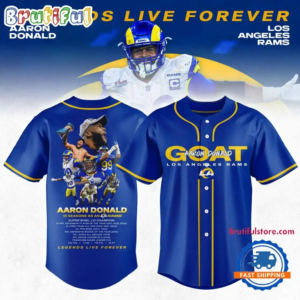 Los Angeles Rams Aaron Donald Retirement Baseball Jersey Image