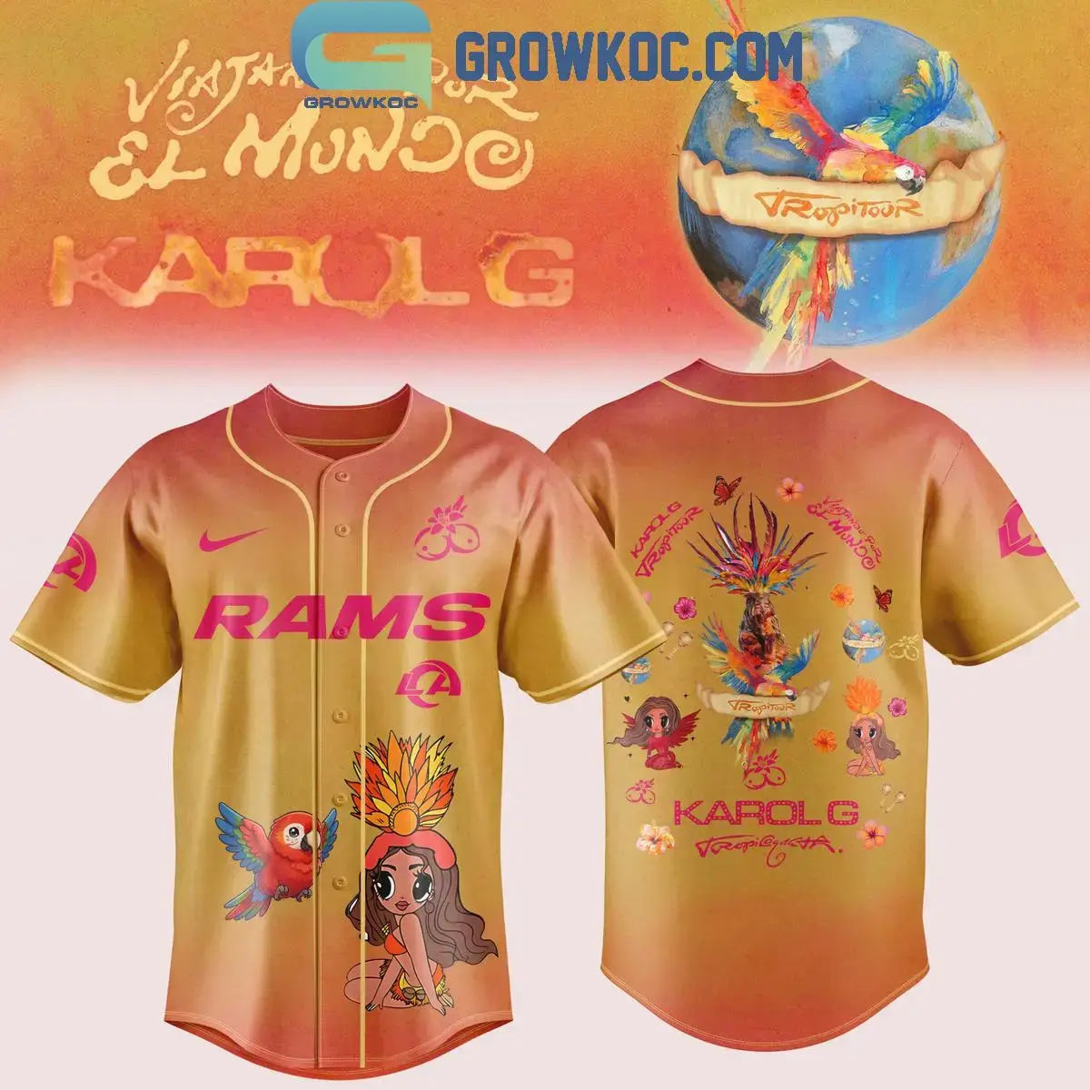 Los Angeles Rams x Karol G Tropitour Gold 2026 Jersey Image