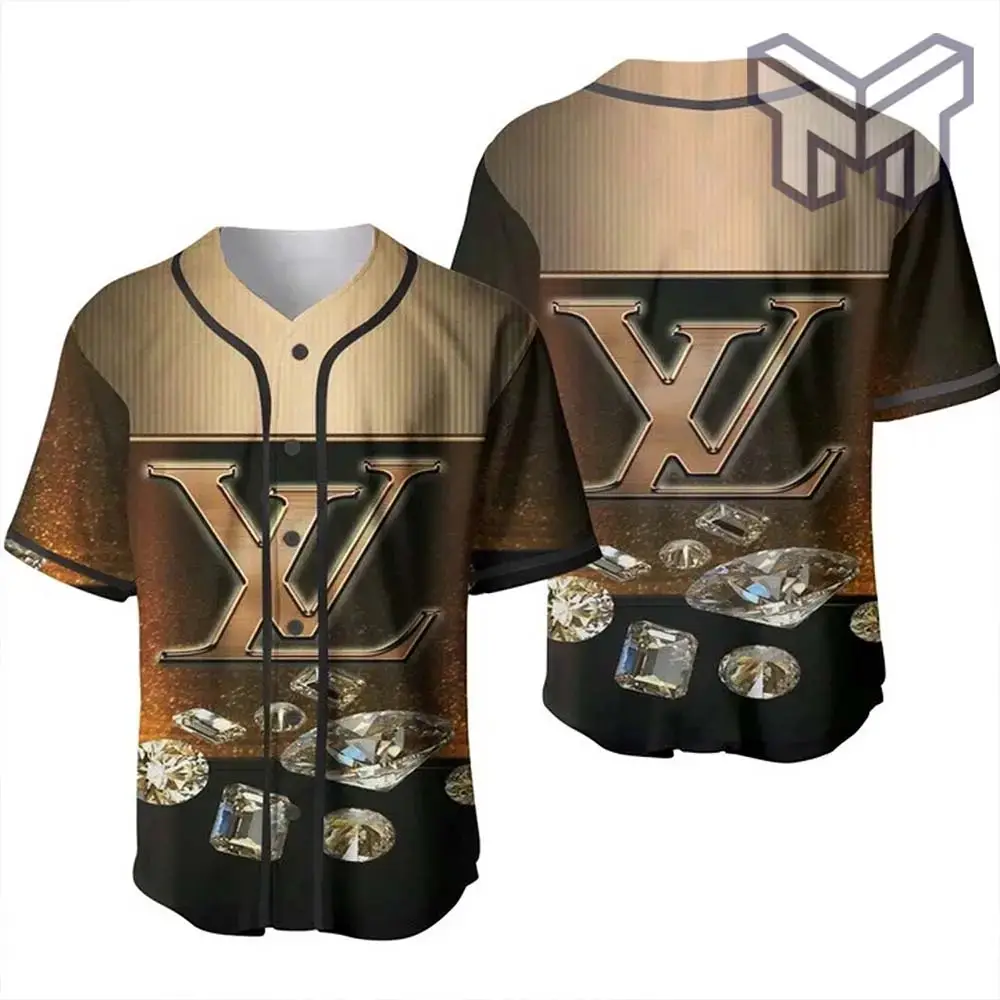 Louis Vuitton Diamond Baseball Jersey Shirt Lv Luxury Clothing Clothes Sport For Men Women Hot Image