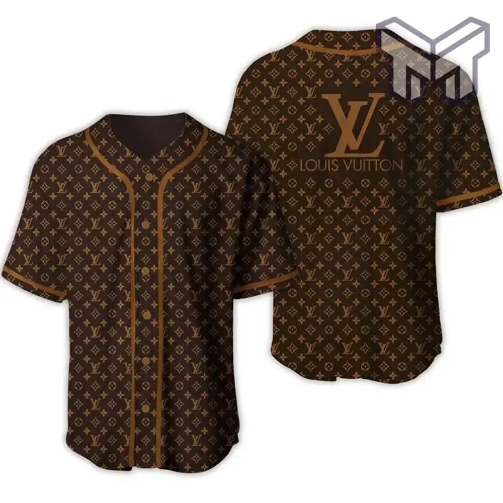 Louis Vuitton Monogram Baseball Jersey Shirt Lv Luxury Clothing Clothes Sport For Men Women Hot Image