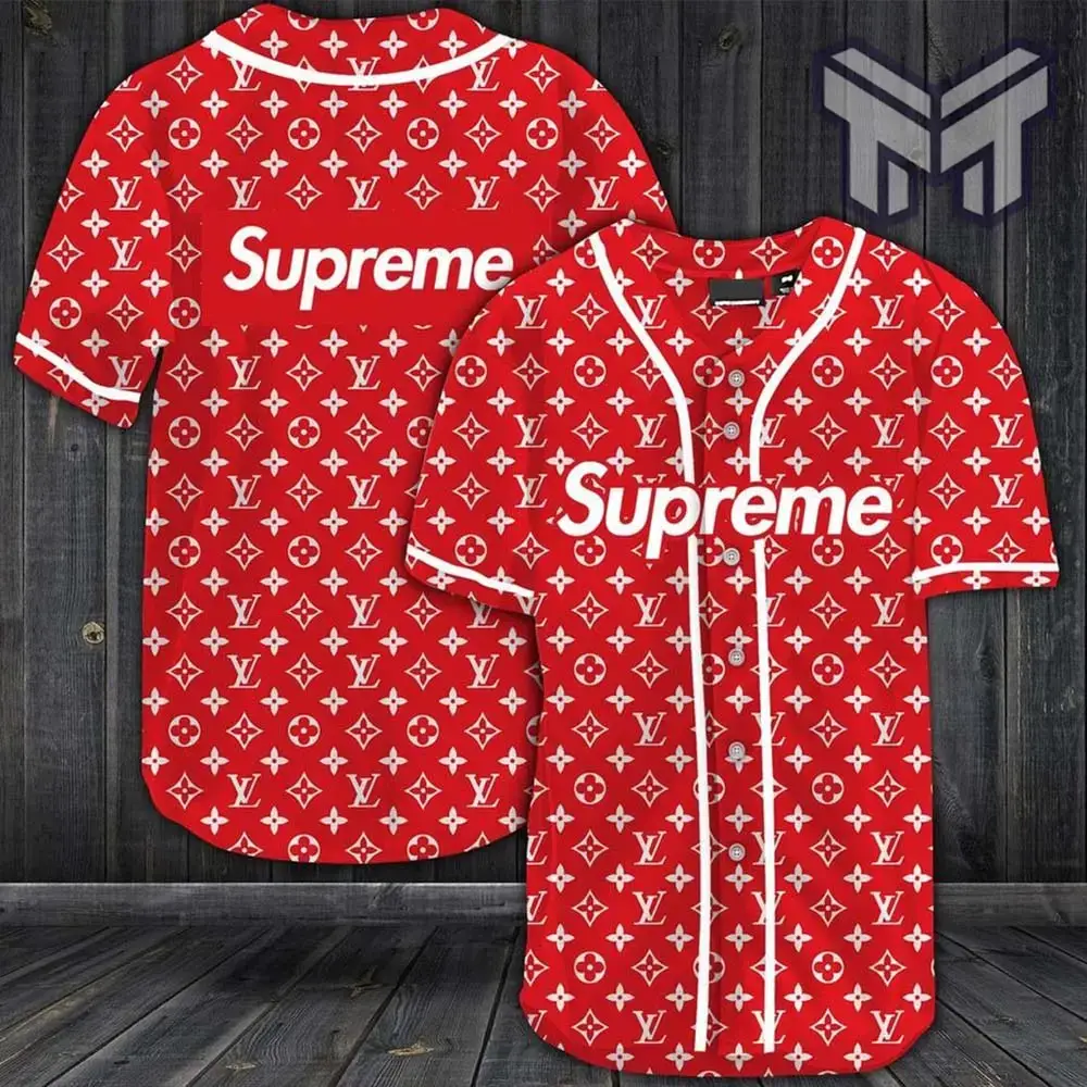 Louis Vuitton Supreme Baseball Jersey Shirt Lv Luxury Clothing Clothes Sport For Men Women Hot Image