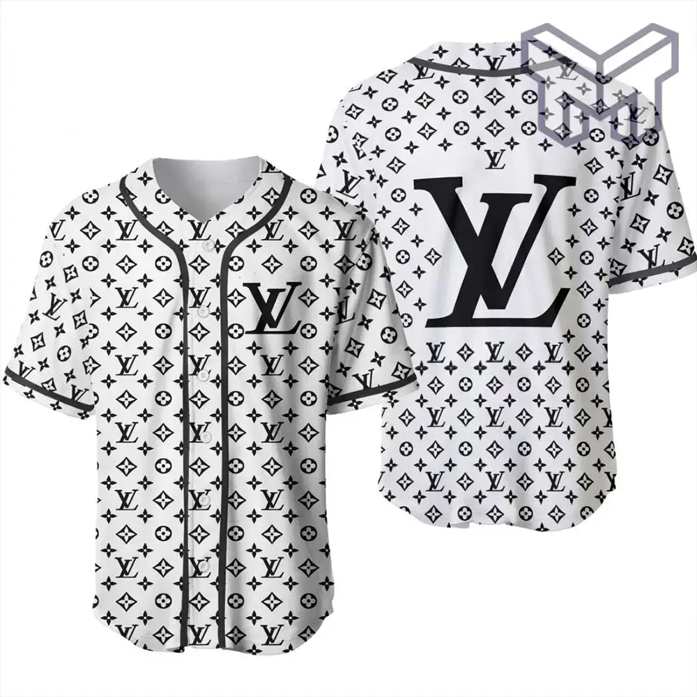 Louis Vuitton White Baseball Jersey Shirt Lv Luxury Clothing Clothes Sport For Men Women Hot Image