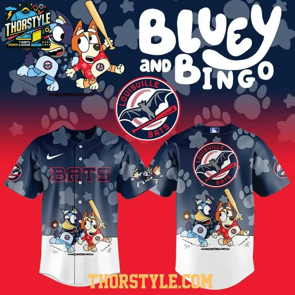 Louisville Bats Bluey And Bingo Anniversary 2025 Baseball Jersey Image