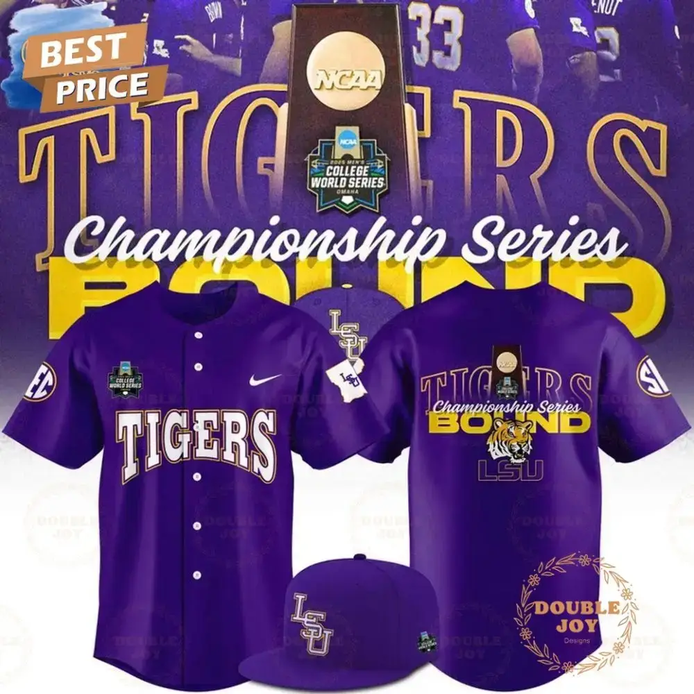 Lsu Tigers 2025 Championship Series Bound Special Edition Baseball Jersey Image