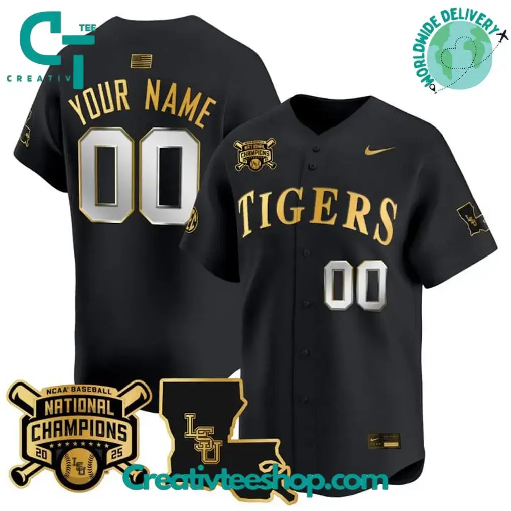 Lsu Tigers 2025 College World Series Champions Gold Vapor Special Baseball Jersey Image