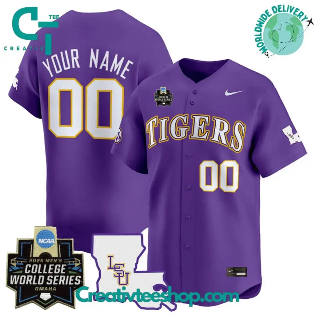 Lsu Tigers 2025 College World Series Omaha Special Baseball Jersey Image