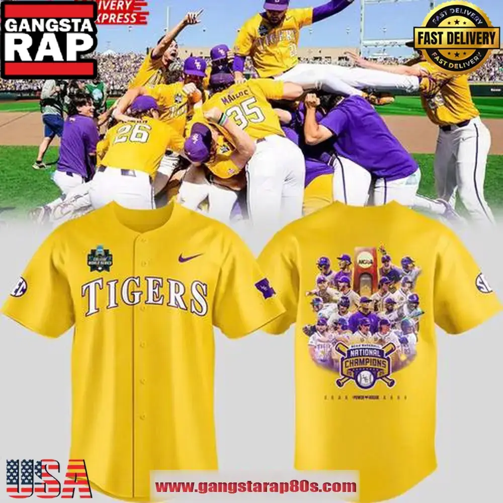 LSU Tigers 2025 NCAA Baseball National Champions Limited Baseball Jersey Shirt Image