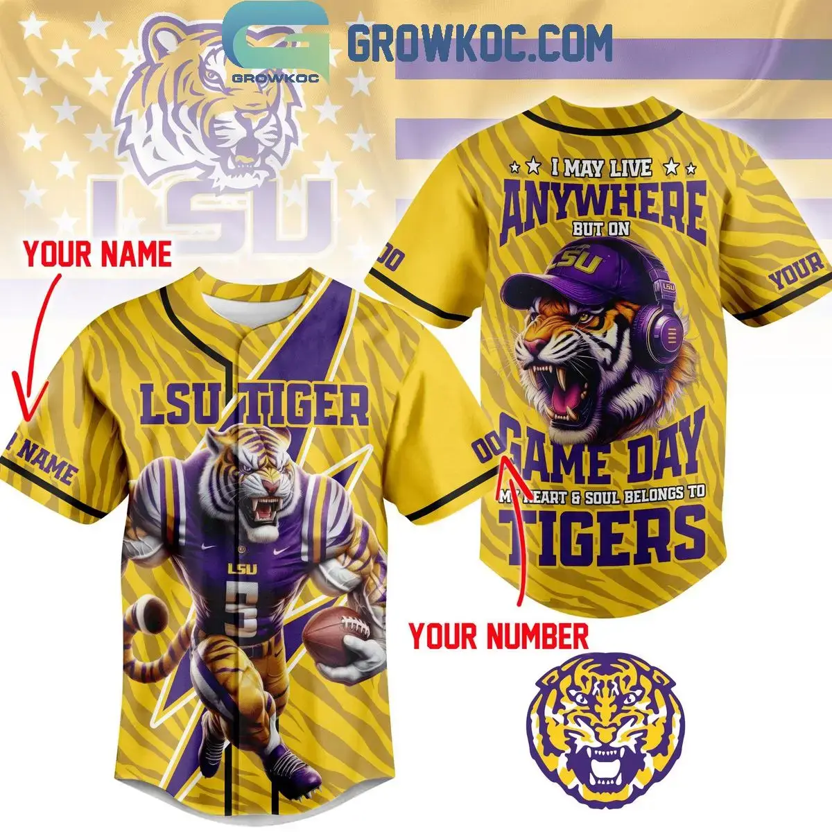 LSU Tigers My Hearts & Soul Belongs To Tigers Jersey Image