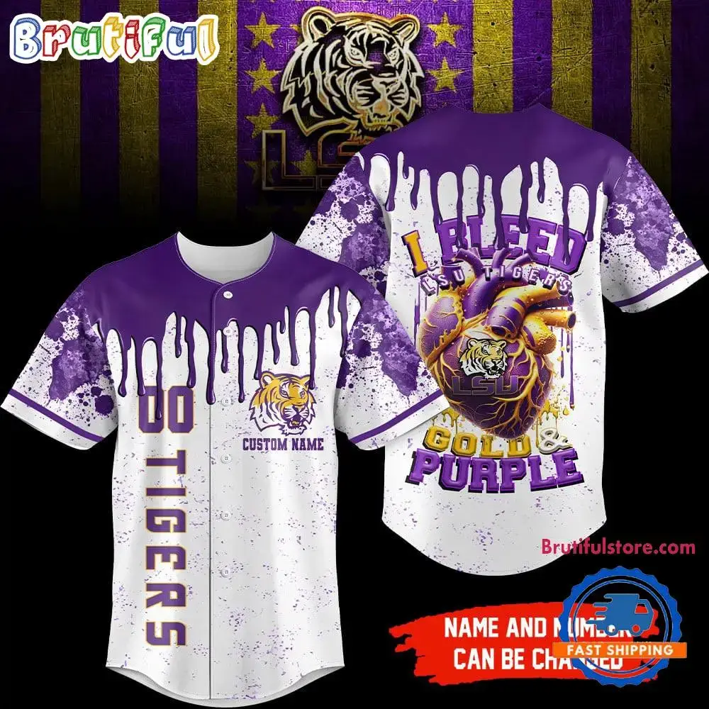 Lsu Tigers Ncaa I Bleed Baseball Jersey Image