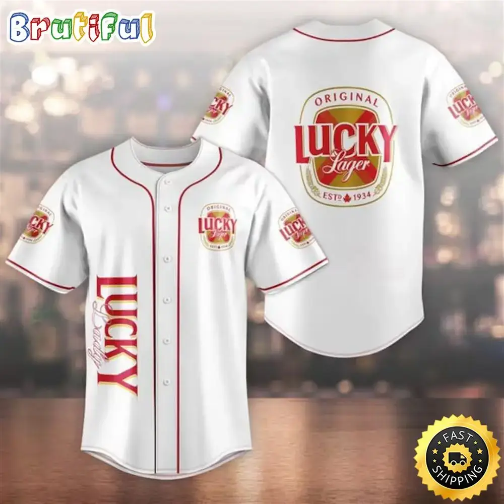 Lucky Lager Beer Baseball Jersey Image