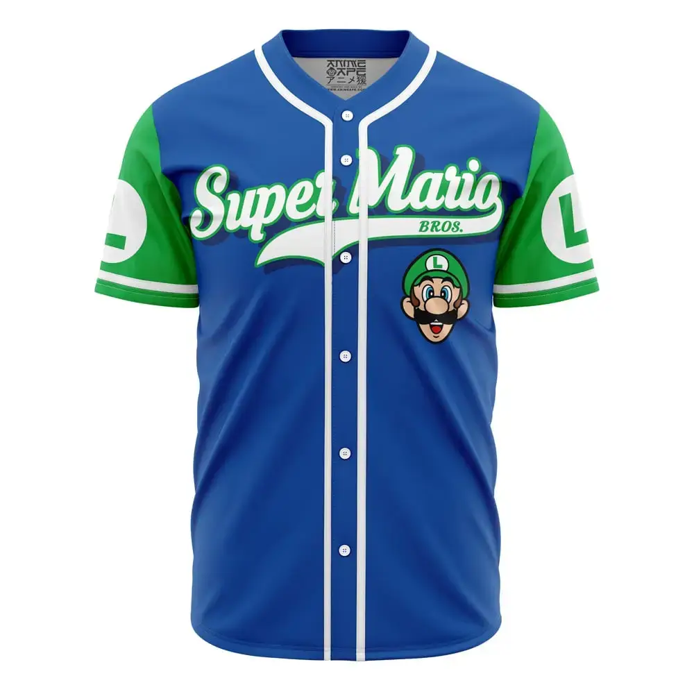 Luigi Mario Bros Baseball Jersey Image