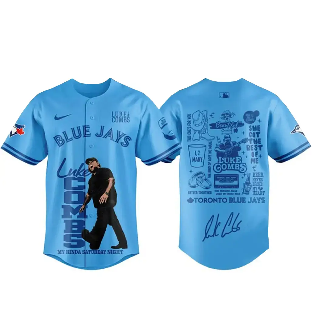 Luke Combs Toronto Blue Jays My Kinda Saturday Night Tour 2026 Baseball Jersey Image