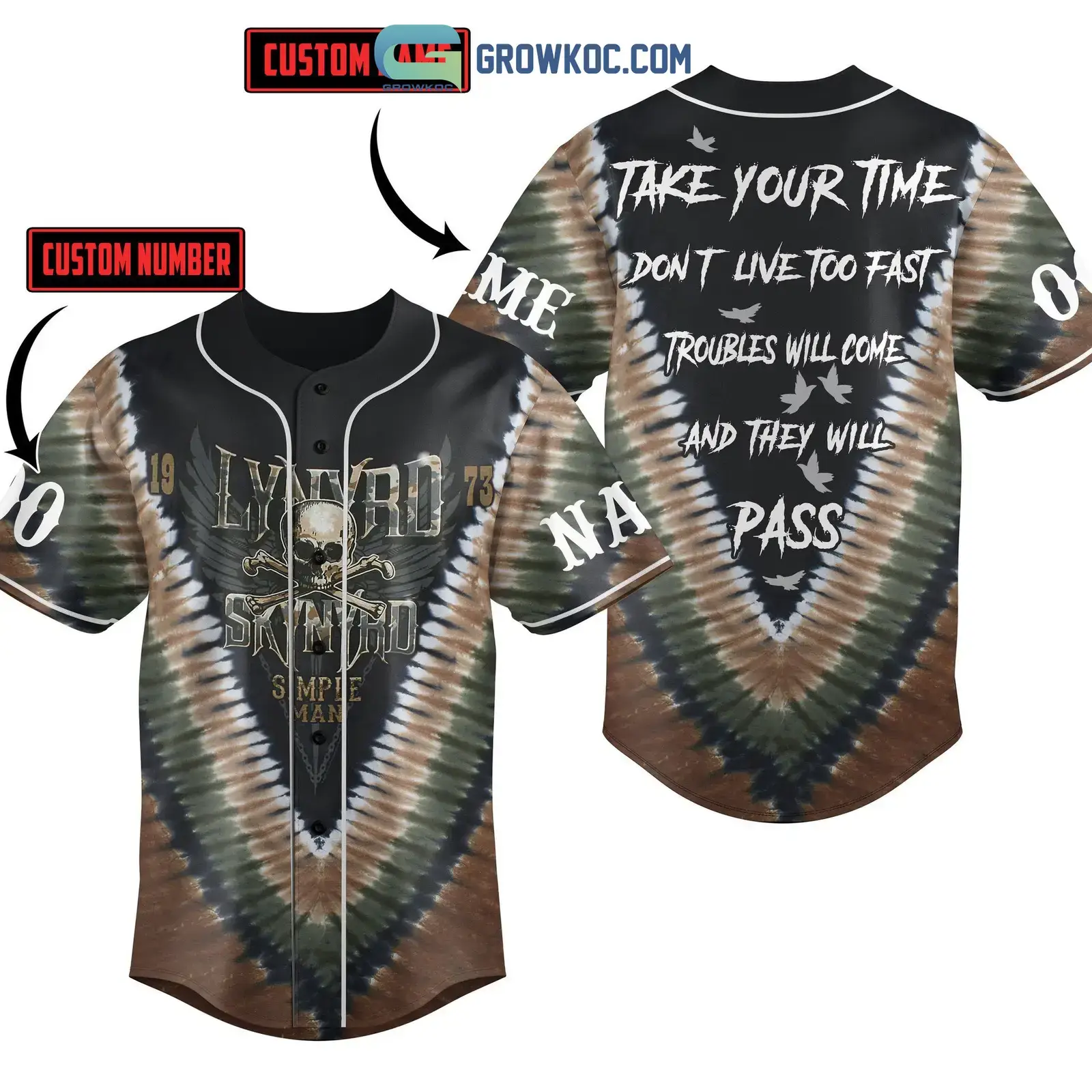 Lynyrd Skynyrd Simple Man 1973 Personalized Baseball Jersey Image