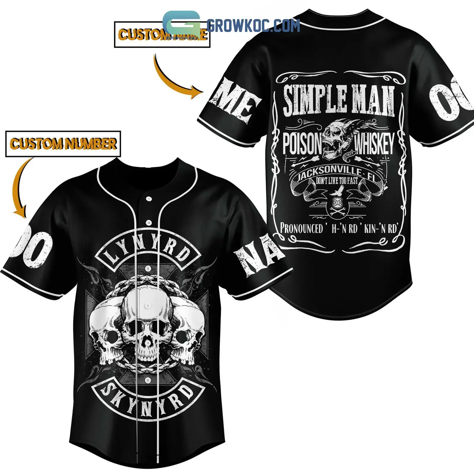 Lynyrl Skynyrd Simple Man Personalized Baseball Jersey Image