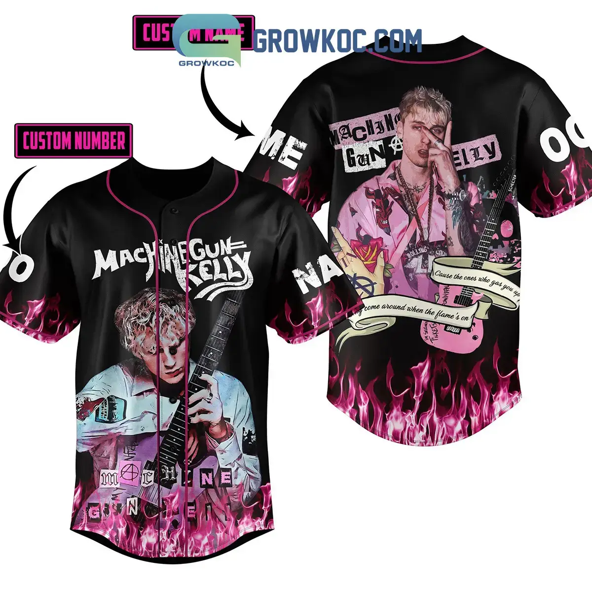 Machine Gun Kelly Cause The Ones Who Gas You Up Personalized Baseball Jersey Image