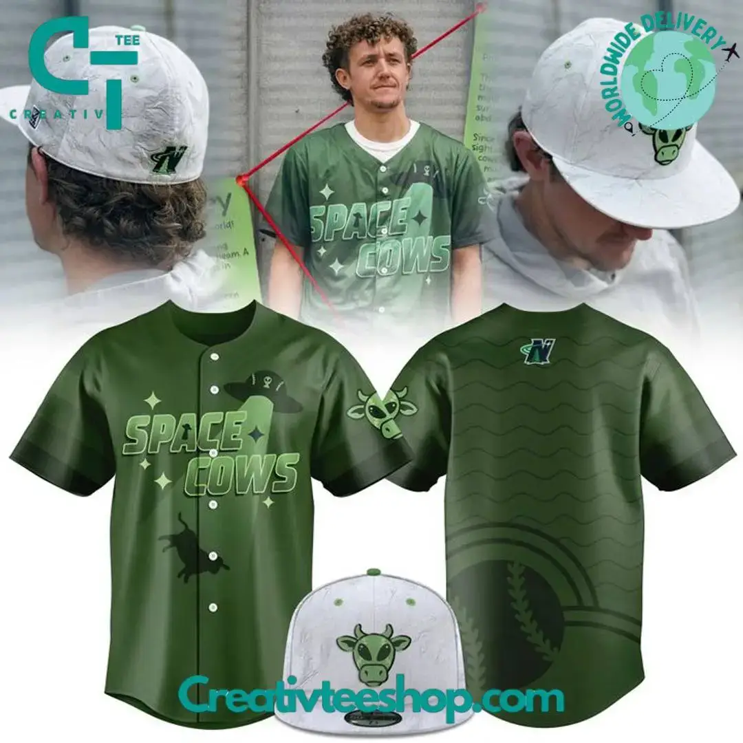 Madison Mallards Space Cows Special Green Baseball Jersey Image