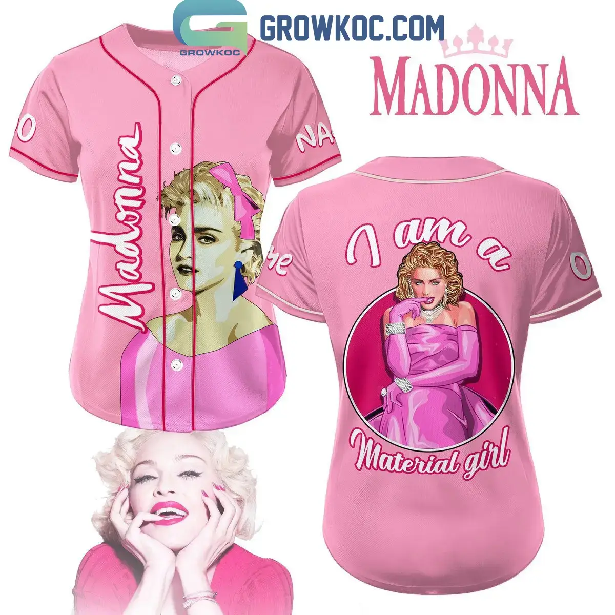Madonna I Am A Material Girl Personalized Baseball Jersey Image