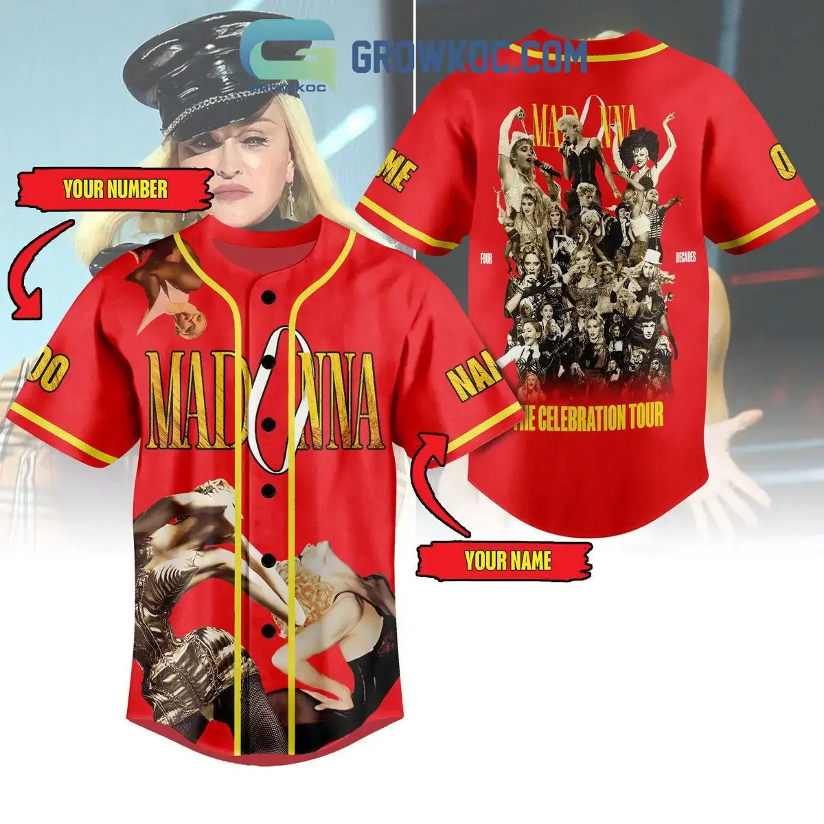 Madonna The Celebration Tour Personalized Baseball Jersey Image