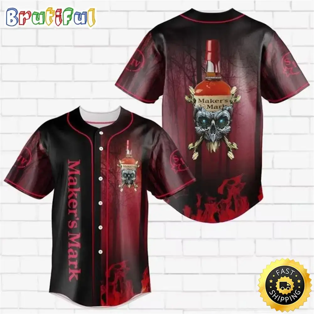 Maker'S Mark Whiskey Baseball Jersey Image