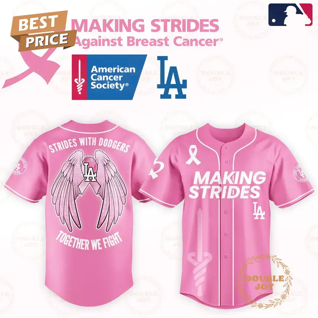Making Strides With Los Angeles Dodgers Together We Fight 2025 Limited Edition Baseball Jersey Image