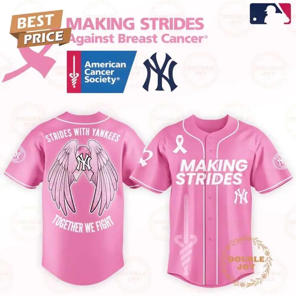 Making Strides With New York Yankees Together We Fight 2025 Limited Edition Baseball Jersey Image