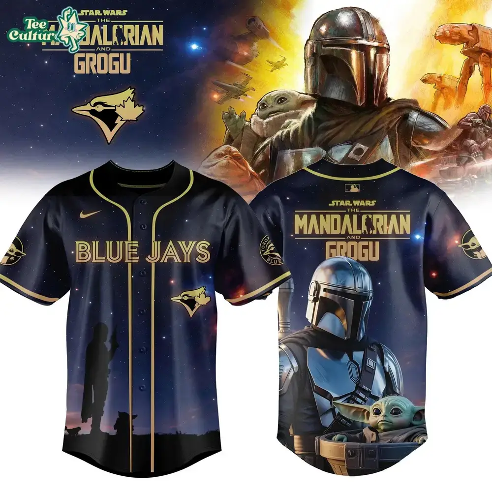 Mandalorian Grogu, Star Wars Jersey, Blue Jays Jersey Image