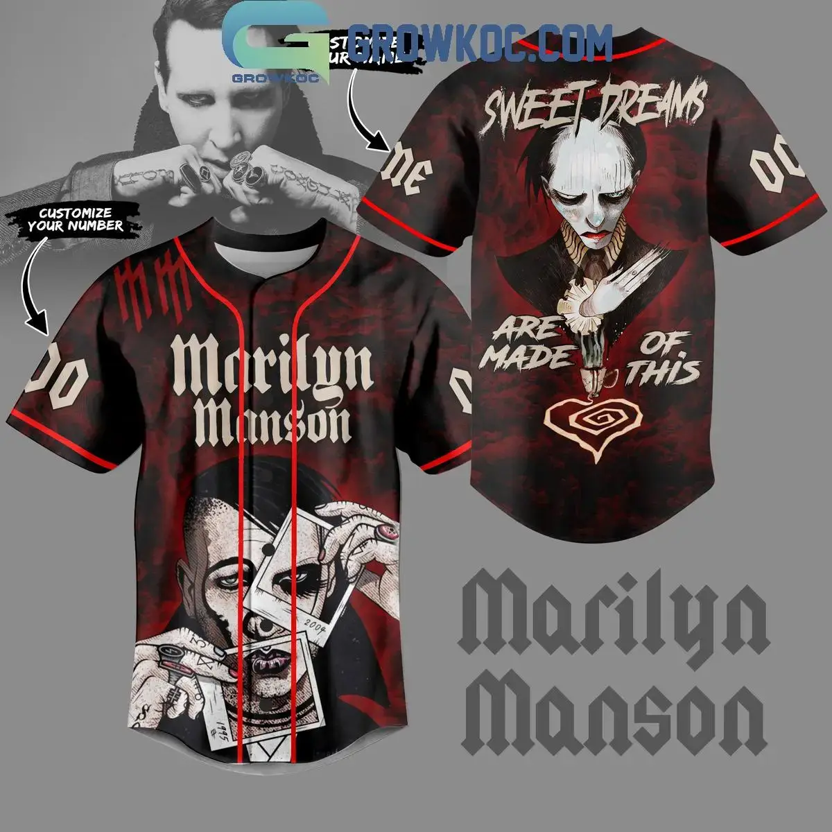 Marilyn Manson Sweet Dream Are Made Of This Personalized Baseball Jersey Image