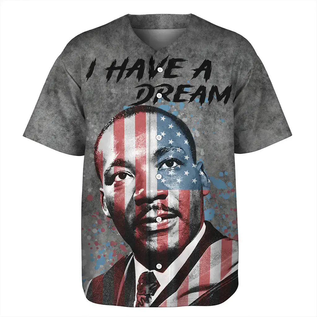 Martin Luther King I Have A Dream History Baseball Jersey Image