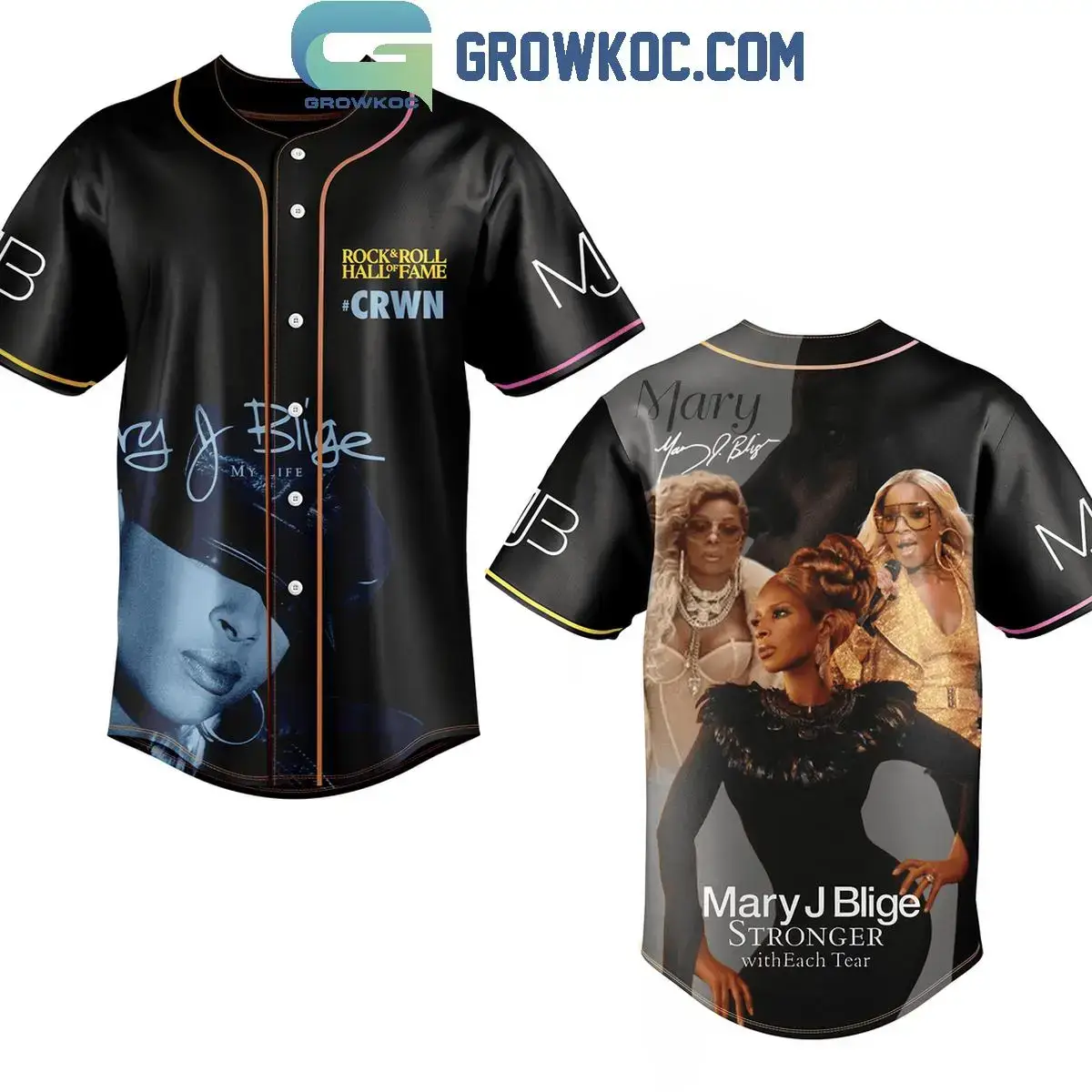 Mary J Blige Stronger With Each Other Hall Of Fame 2024 Rock And Roll Baseball Jersey Image