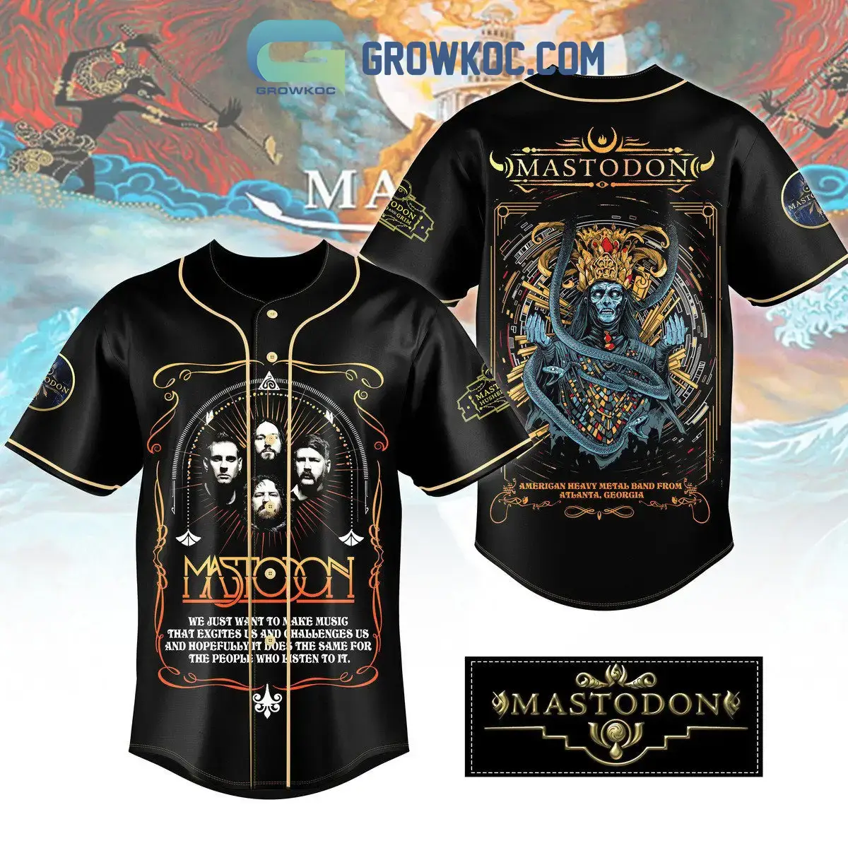 Mastodon American Heavy Metal Band Personalized Baseball Jersey Image